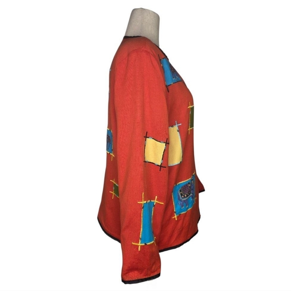 Allure Vintage Y2K Boho Patchwork Animal Print Jacket L India Cotton Rayon Flax - Picture 2 of 7